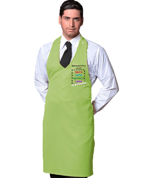 Grembiule paragilet unisex taglia unica regolabile al collo con 3 bottoni made in italy personalizzazione inlcusa giallo